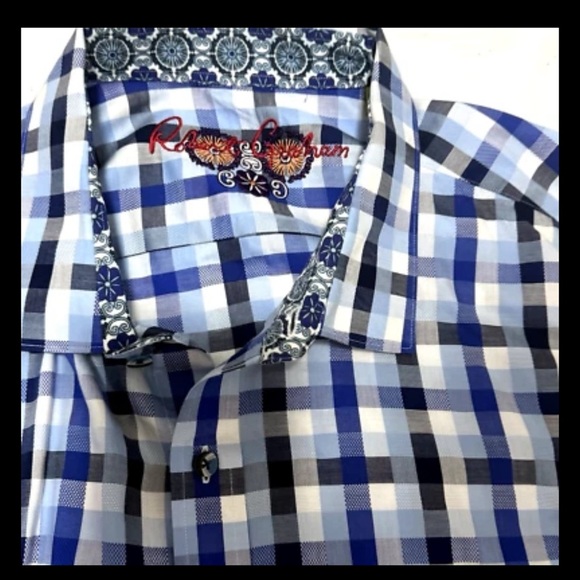 Robert Graham Plaid Cotton Shirt Size 3XLT Blue Classic Fit Flip Cuff Men's - Picture 4 of 16